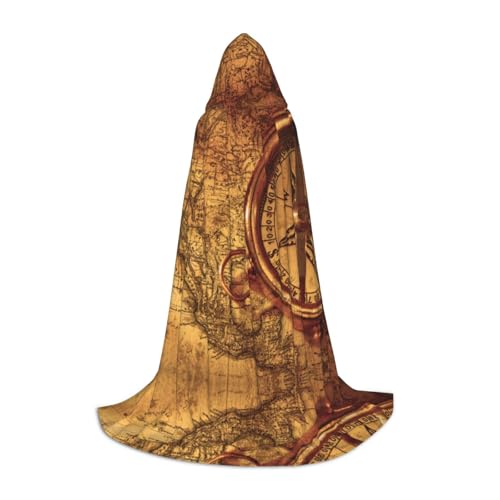 Zhengjia Law Of The Compass Navigation Print Halloween Hooded Cape Witch Cosplay Accessories Adult/Kids Fancy Dress Costume For Maskerade, Halloween, Family Party von Zhengjia
