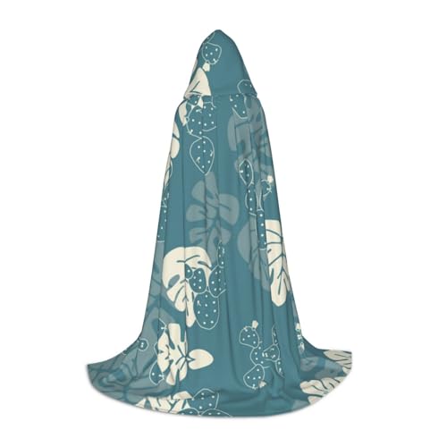 Zhengjia Luxuriöser süßer Blätter-Druck, Halloween-Kapuzenumhang, Hexe, Cosplay-Zubehör, Erwachsene/Kinder, Kostüm für Maskerade, Halloween, Familienfeier von Zhengjia