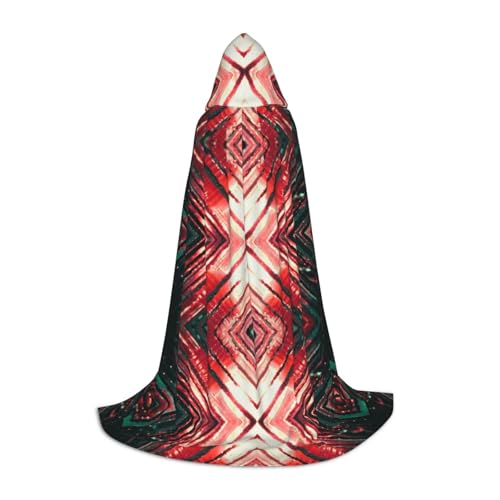 Zhengjia Roter Linien-Druck, Halloween-Kapuzenumhang, Hexe, Cosplay-Zubehör, Erwachsene/Kinder, Kostüm für Maskerade, Halloween, Familienfeier von Zhengjia