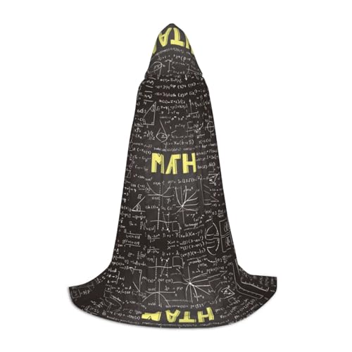 Zhengjia Schulmathematik-Druck, Halloween-Kapuzenumhang, Hexe, Cosplay-Zubehör, Erwachsene/Kinder, Kostüm für Maskerade, Halloween, Familienfeier von Zhengjia