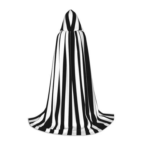 Zhengjia Schwarz-weißer Streifen-Druck, Halloween-Kapuzenumhang, Hexe, Cosplay-Zubehör, Erwachsene/Kinder, Faschingskostüm für Maskerade, Halloween, Familienfeier Zhengjia Schwarz-weißer Streifen-Druck, Halloween-Kapuzenumhang, Hexe, Cosplay-Zubehör, Erwachsene/Kinder, Faschingskostüm für Maskerade, Halloween, Familienfeier von Zhengjia