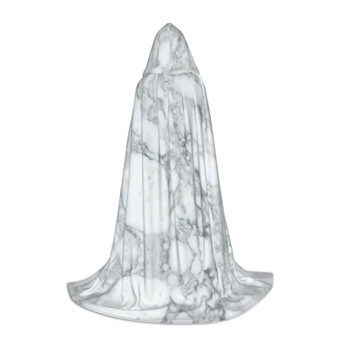 Zhengjia Schwarzer strukturierter Marmor-Druck, Halloween-Kapuzenumhang, Hexe, Cosplay-Zubehör, Erwachsene/Kinder, Kostüm für Maskerade, Halloween, Familienfeier von Zhengjia