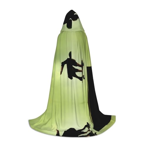 Zhengjia Skateboard-Druck, Halloween-Kapuzenumhang, Hexe, Cosplay-Zubehör, Erwachsene/Kinder, Kostüm für Maskerade, Halloween, Familienfeier von Zhengjia
