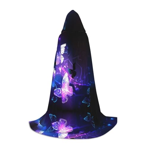 Zhengjia Wunderschöner leuchtender Schmetterlings-Druck, Halloween-Kapuzenumhang, Hexe, Cosplay-Zubehör, Erwachsene/Kinder, Kostüm für Maskerade, Halloween, Familienfeier Zhengjia Wunderschöner leuchtender Schmetterlings-Druck, Halloween-Kapuzenumhang, Hexe, Cosplay-Zubehör, Erwachsene/Kinder, Kostüm für Maskerade, Halloween, Familienfeier von Zhengjia