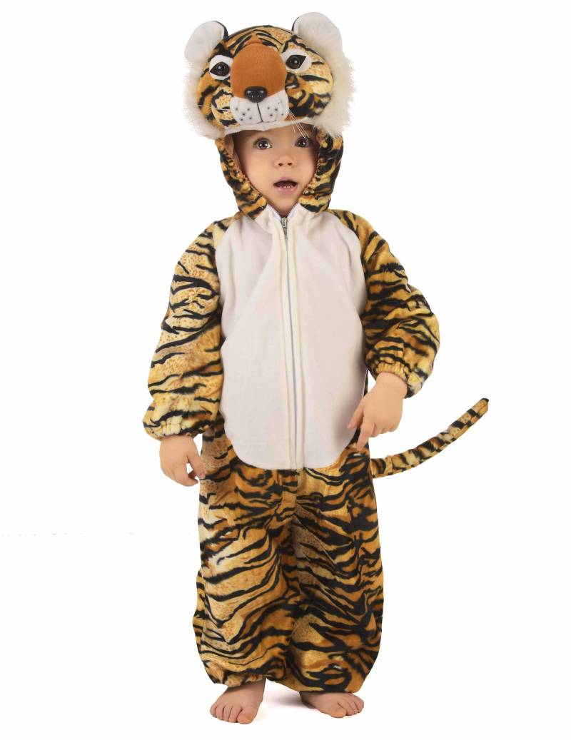 Kleiner Tiger Kleinkinder-Tierkostüm braun-schwarz-weiss von KARNEVAL-MEGASTORE