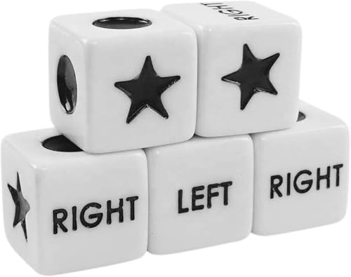 5 weiße Würfel links rechts in der Mitte, sechsseitige Standard-Größe, Acrylwürfel, leicht zu greifen, Standard-Spielwürfel (16 mm) von Zhhuoc