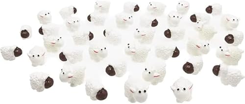 Weiße Miniatur-Schaf-Figuren, Mini-Herde von Schafen, Spielzeug, Kuchendekoration, Mooslandschaft, Dekoration, Terrarium, Basteln, Ornament, Kuchen- und Cupcake-Aufsätze, Verkleidungszubehör, 40 Stück Weiße Miniatur-Schaf-Figuren, Mini-Herde von Schafen, Spielzeug, Kuchendekoration, Mooslandschaft, Dekoration, Terrarium, Basteln, Ornament, Kuchen- und Cupcake-Aufsätze, Verkleidungszubehör, 40 Stück von Zhhuoc