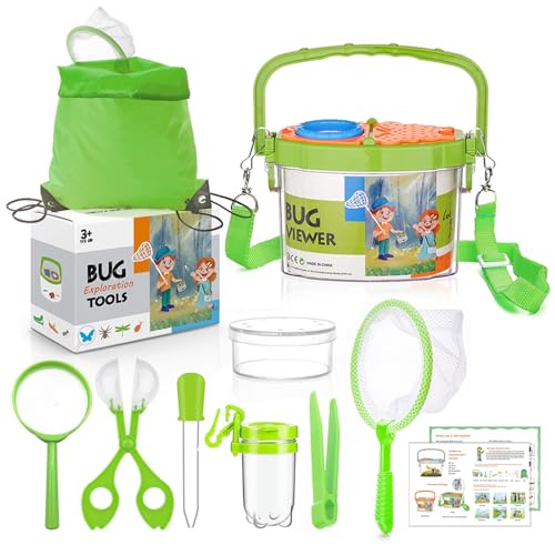 11 Stück Forscherset für Kinder, Outdoor Spielzeug Set, Insekten Beobachtungsbox, mit Insektenfänger, Becherlupe, Mikroskop, Pinzette, Kordelzugbeutel, für Kinder Outdoor Wissenschaft Natur Erkundung 11 Stück Forscherset für Kinder, Outdoor Spielzeug Set, Insekten Beobachtungsbox, mit Insektenfänger, Becherlupe, Mikroskop, Pinzette, Kordelzugbeutel, für Kinder Outdoor Wissenschaft Natur Erkundung von Zhixifan