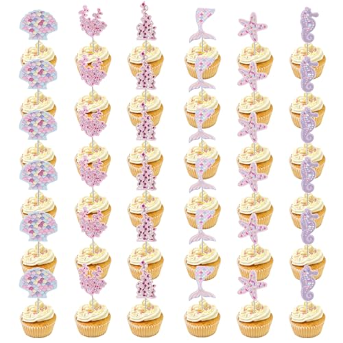 36 Stück Meerjungfrau Cupcake Toppers, Mermaid Tortendeko, Meerjungfra Schwanz Kuchen Topper, Kinder Geburtstagsdeko, Meerjungfrau Mottoparty Dekorationen für Jungen und Mädchen 36 Stück Meerjungfrau Cupcake Toppers, Mermaid Tortendeko, Meerjungfra Schwanz Kuchen Topper, Kinder Geburtstagsdeko, Meerjungfrau Mottoparty Dekorationen für Jungen und Mädchen von Zhlearda