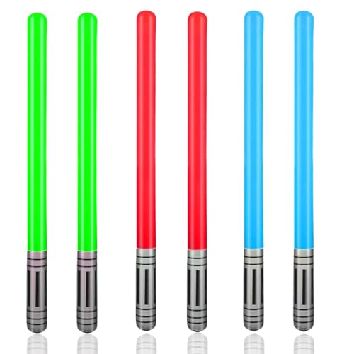 6 Stück Lichtschwert Ballons, Star-Wars Lichtschwert, Geburtstagsdeko, Aufblasbar Laserschwert Kinder, Umweltschutz PVC Lichtschwert, Schwert Stick Ballons für Party Zubehör Halloween Cosplay 6 Stück Lichtschwert Ballons, Star-Wars Lichtschwert, Geburtstagsdeko, Aufblasbar Laserschwert Kinder, Umweltschutz PVC Lichtschwert, Schwert Stick Ballons für Party Zubehör Halloween Cosplay von Zhlearda