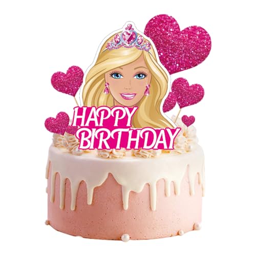 9 Stück Barbi Tortendeko, Bar-bie Cake Topper, Prinzessin Geburtstag Deko, Rosa Happy Birthday Tortendeko, Prinzessin Theme Topper für Mädchen Geburtstag Party Kuchen Dekoration Supplies 9 Stück Barbi Tortendeko, Bar-bie Cake Topper, Prinzessin Geburtstag Deko, Rosa Happy Birthday Tortendeko, Prinzessin Theme Topper für Mädchen Geburtstag Party Kuchen Dekoration Supplies von Zhlearda