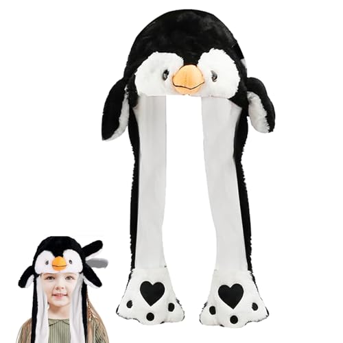 Pinguin Mütze mit Ohren, Mütze mit Beweglichen Ohren, Lustige Mütze, Mütze mit Wackelohren, Beweglichen Ohren Drücken der Tiermütze, Pinguin Geschenk, Pinguin Plüsch Hut für Partys, Cosplay, Weihnacht Pinguin Mütze mit Ohren, Mütze mit Beweglichen Ohren, Lustige Mütze, Mütze mit Wackelohren, Beweglichen Ohren Drücken der Tiermütze, Pinguin Geschenk, Pinguin Plüsch Hut für Partys, Cosplay, Weihnacht von Zhlearda