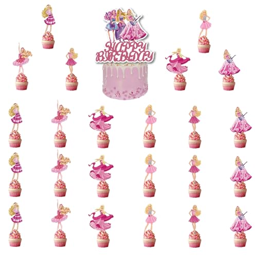 25 Stück Barbi Tortendeko, Prinzessin Cupcake Toppers, Barbi Deko Geburtstag Mädchen, Bar-bie Prinzessin Tortendeko, Deko Prinzessin Geburtstag, Cake Topper für Kinder Party Dekorationen 25 Stück Barbi Tortendeko, Prinzessin Cupcake Toppers, Barbi Deko Geburtstag Mädchen, Bar-bie Prinzessin Tortendeko, Deko Prinzessin Geburtstag, Cake Topper für Kinder Party Dekorationen von Zhlearda