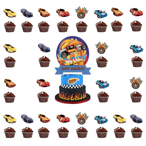 25 Stück Hot Wh-els Tortendeko Jungen, Racing Car Cupcake Toppers, Boys Racing Car Cake Toppers, Happy Birthday Tortendeko für Jungen Geburtstag Party Kuchen Dekoration Supplies 25 Stück Hot Wh-els Tortendeko Jungen, Racing Car Cupcake Toppers, Boys Racing Car Cake Toppers, Happy Birthday Tortendeko für Jungen Geburtstag Party Kuchen Dekoration Supplies von Zhlearda