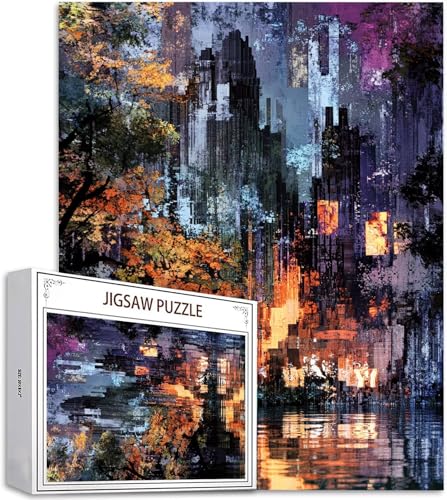 Puzzle 100 Teile Abstrakt Puzzle Erwachsene, DIY Groß Puzzelmatten, Holzpuzzle für Erwachsene und Kinder ab 12 Jahren Wooden Jigsaw Straße Geschicklichkeitsspiel für Die Ganze Familie, Geschenke D-553 von Zhlpjecc