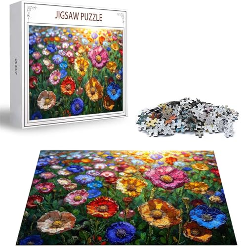 Puzzle 100 Teile Blume Puzzle Erwachsene, DIY Groß Puzzelmatten, Holzpuzzle für Erwachsene und Kinder ab 12 Jahren Wooden Jigsaw Farbe Geschicklichkeitsspiel für Die Ganze Familie, Geschenke D-217 von Zhlpjecc