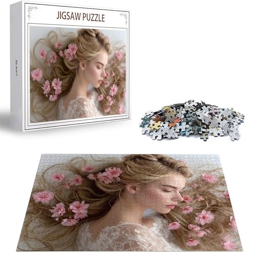 Puzzle 100 Teile Blume Puzzle Erwachsene, DIY Groß Puzzelmatten, Holzpuzzle für Erwachsene und Kinder ab 12 Jahren Wooden Jigsaw Frau Geschicklichkeitsspiel für Die Ganze Familie, Geschenke D-251 von Zhlpjecc