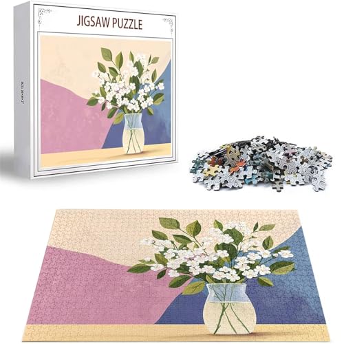 Puzzle 100 Teile Blumen Puzzle Erwachsene, DIY Groß Puzzelmatten, Holzpuzzle für Erwachsene und Kinder ab 12 Jahren Wooden Jigsaw Vase Geschicklichkeitsspiel für Die Ganze Familie, Geschenke D-270 von Zhlpjecc