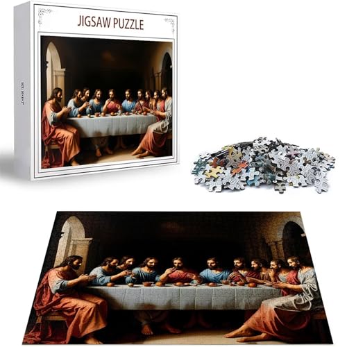 Puzzle 100 Teile Das letzte Abendmahl Puzzle Erwachsene, DIY Groß Puzzelmatten, Holzpuzzle für Erwachsene und Kinder ab 12 Jahren Wooden Jigsaw Retro Geschicklichkeitsspiel für Die Ganze Familie D-500 von Zhlpjecc
