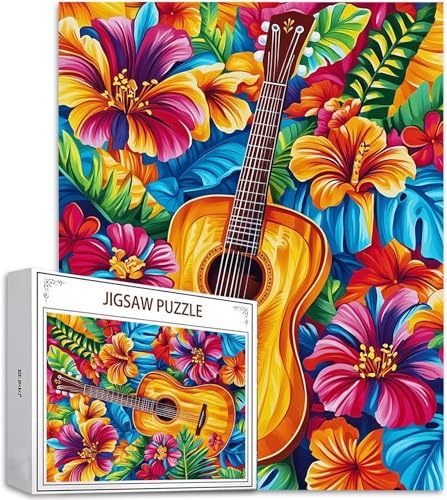 Puzzle 100 Teile Gitarre Puzzle Erwachsene, DIY Groß Puzzelmatten, Holzpuzzle für Erwachsene und Kinder ab 12 Jahren Wooden Jigsaw Blume Geschicklichkeitsspiel für Die Ganze Familie, Geschenke D-744 Puzzle 100 Teile Gitarre Puzzle Erwachsene, DIY Groß Puzzelmatten, Holzpuzzle für Erwachsene und Kinder ab 12 Jahren Wooden Jigsaw Blume Geschicklichkeitsspiel für Die Ganze Familie, Geschenke D-744 von Zhlpjecc