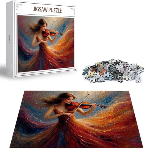 Puzzle 100 Teile Gitarre Puzzle Erwachsene, DIY Groß Puzzelmatten, Holzpuzzle für Erwachsene und Kinder ab 12 Jahren Wooden Jigsaw Frau Geschicklichkeitsspiel für Die Ganze Familie, Geschenke D-281 von Zhlpjecc