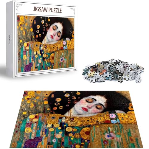 Puzzle 100 Teile Klimt Puzzle Erwachsene, DIY Groß Puzzelmatten, Holzpuzzle für Erwachsene und Kinder ab 12 Jahren Wooden Jigsaw Frau Geschicklichkeitsspiel für Die Ganze Familie, Geschenke D-310 von Zhlpjecc