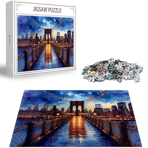 Puzzle 100 Teile Nachtansicht Puzzle Erwachsene, Groß Puzzelmatten, Holzpuzzle für Erwachsene und Kinder ab 12 Jahren Wooden Jigsaw Brooklyn Bridge Geschicklichkeitsspiel für Die Ganze Familie D-473 Puzzle 100 Teile Nachtansicht Puzzle Erwachsene, Groß Puzzelmatten, Holzpuzzle für Erwachsene und Kinder ab 12 Jahren Wooden Jigsaw Brooklyn Bridge Geschicklichkeitsspiel für Die Ganze Familie D-473 von Zhlpjecc
