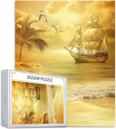 Puzzle 100 Teile Segelboot Puzzle Erwachsene, DIY Groß Puzzelmatten, Holzpuzzle für Erwachsene und Kinder ab 12 Jahren Wooden Jigsaw Landschaft Geschicklichkeitsspiel für Die Ganze Familie D-621 von Zhlpjecc