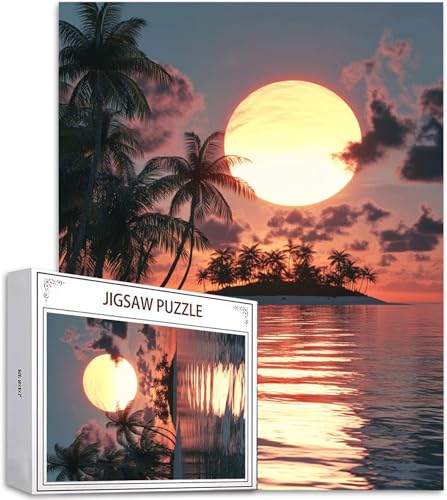 Puzzle 100 Teile Sonnenuntergang Puzzle Erwachsene, DIY Puzzelmatten, Holzpuzzle für Erwachsene und Kinder ab 12 Jahren Wooden Jigsaw See Geschicklichkeitsspiel für Die Ganze Familie, Geschenke D-775 von Zhlpjecc