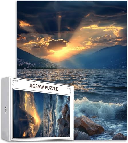 Puzzle 100 Teile Strand Puzzle Erwachsene, Groß Puzzelmatten, Holzpuzzle für Erwachsene und Kinder ab 12 Jahren Wooden Jigsaw Landschaft Geschicklichkeitsspiel für Die Ganze Familie, Geschenke D-883 von Zhlpjecc