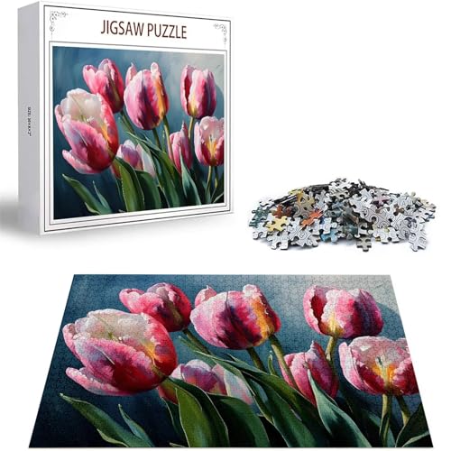 Puzzle 100 Teile Tulpe Puzzle Erwachsene, DIY Groß Puzzelmatten, Holzpuzzle für Erwachsene und Kinder ab 12 Jahren Wooden Jigsaw Blume Geschicklichkeitsspiel für Die Ganze Familie, Geschenke D-482 von Zhlpjecc