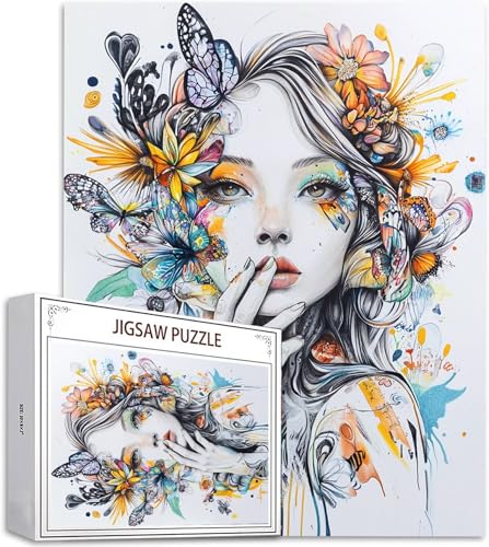 Puzzle 1000 Teile Blume Puzzle Erwachsene, DIY Groß Puzzelmatten, Holzpuzzle für Erwachsene und Kinder ab 12 Jahren Wooden Jigsaw Frau Geschicklichkeitsspiel für Die Ganze Familie, Geschenke D-717 Puzzle 1000 Teile Blume Puzzle Erwachsene, DIY Groß Puzzelmatten, Holzpuzzle für Erwachsene und Kinder ab 12 Jahren Wooden Jigsaw Frau Geschicklichkeitsspiel für Die Ganze Familie, Geschenke D-717 von Zhlpjecc