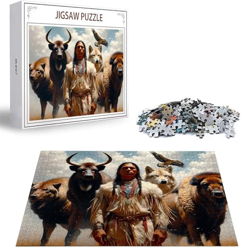 Puzzle 1000 Teile Indianer Puzzle Erwachsene, DIY Groß Puzzelmatten, Holzpuzzle für Erwachsene und Kinder ab 12 Jahren Wooden Jigsaw Tier Geschicklichkeitsspiel für Die Ganze Familie, Geschenke D-475 Puzzle 1000 Teile Indianer Puzzle Erwachsene, DIY Groß Puzzelmatten, Holzpuzzle für Erwachsene und Kinder ab 12 Jahren Wooden Jigsaw Tier Geschicklichkeitsspiel für Die Ganze Familie, Geschenke D-475 von Zhlpjecc