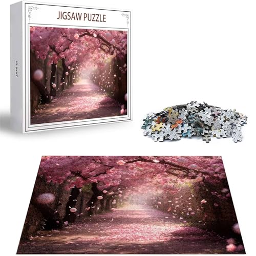 Puzzle 1000 Teile Kirschblüten Puzzle Erwachsene, DIY Puzzelmatten, Holzpuzzle für Erwachsene und Kinder ab 12 Jahren Wooden Jigsaw Wald Geschicklichkeitsspiel für Die Ganze Familie, Geschenke D-479 von Zhlpjecc