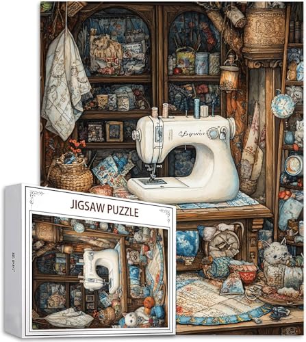 Puzzle 1000 Teile Retro Puzzle Erwachsene, DIY Puzzelmatten, Holzpuzzle für Erwachsene und Kinder ab 12 Jahren Wooden Jigsaw Nähmaschine Geschicklichkeitsspiel für Die Ganze Familie, Geschenke D-632 Puzzle 1000 Teile Retro Puzzle Erwachsene, DIY Puzzelmatten, Holzpuzzle für Erwachsene und Kinder ab 12 Jahren Wooden Jigsaw Nähmaschine Geschicklichkeitsspiel für Die Ganze Familie, Geschenke D-632 von Zhlpjecc