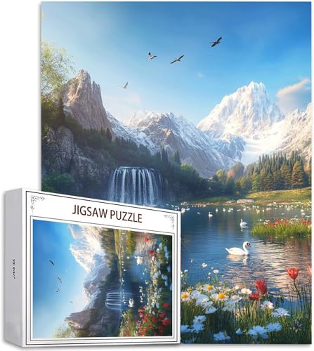 Puzzle 1000 Teile See Puzzle Erwachsene, DIY Groß Puzzelmatten, Holzpuzzle für Erwachsene und Kinder ab 12 Jahren Wooden Jigsaw Landschaft Geschicklichkeitsspiel für Die Ganze Familie, Geschenke D-658 von Zhlpjecc