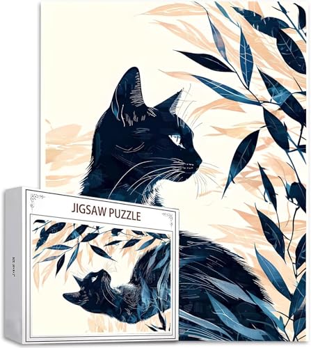 Puzzle 1000 Teile Tier Puzzle Erwachsene, DIY Groß Puzzelmatten, Holzpuzzle für Erwachsene und Kinder ab 12 Jahren Wooden Jigsaw Schwarze Katze Geschicklichkeitsspiel für Die Ganze Familie D-592 Puzzle 1000 Teile Tier Puzzle Erwachsene, DIY Groß Puzzelmatten, Holzpuzzle für Erwachsene und Kinder ab 12 Jahren Wooden Jigsaw Schwarze Katze Geschicklichkeitsspiel für Die Ganze Familie D-592 von Zhlpjecc