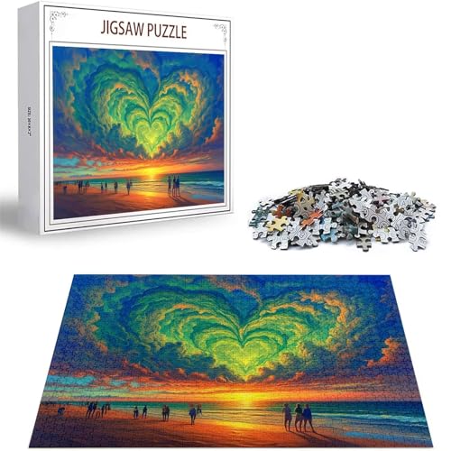 Puzzle 2000 Teile Aurora Puzzle Erwachsene, DIY Groß Puzzelmatten, Holzpuzzle für Erwachsene und Kinder ab 12 Jahren Wooden Jigsaw Strand Geschicklichkeitsspiel für Die Ganze Familie, Geschenke D-288 von Zhlpjecc