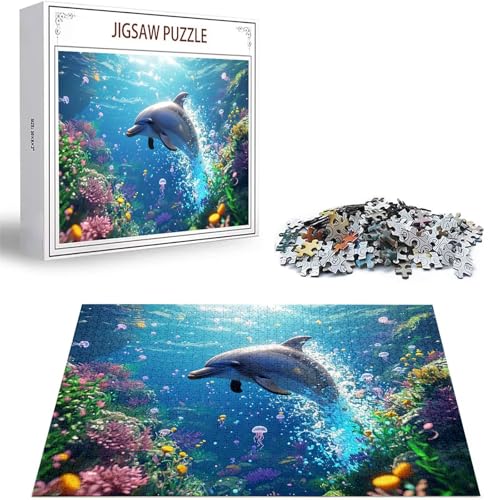 Puzzle 2000 Teile Delphin Puzzle Erwachsene, DIY Groß Puzzelmatten, Holzpuzzle für Erwachsene und Kinder ab 12 Jahren Wooden Jigsaw Tier Geschicklichkeitsspiel für Die Ganze Familie, Geschenke D-186 von Zhlpjecc