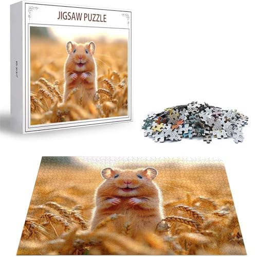 Puzzle 2000 Teile Hamster Puzzle Erwachsene, DIY Groß Puzzelmatten, Holzpuzzle für Erwachsene und Kinder ab 12 Jahren Wooden Jigsaw Tier Geschicklichkeitsspiel für Die Ganze Familie, Geschenke D-35 von Zhlpjecc