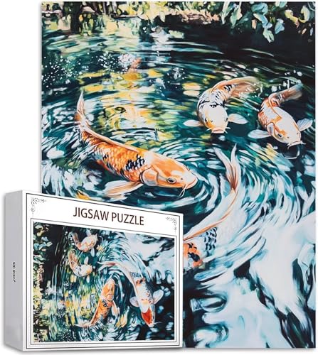 Puzzle 2000 Teile See Puzzle Erwachsene, DIY Groß Puzzelmatten, Holzpuzzle für Erwachsene und Kinder ab 12 Jahren Wooden Jigsaw Goldfisch Geschicklichkeitsspiel für Die Ganze Familie, Geschenke D-660 von Zhlpjecc