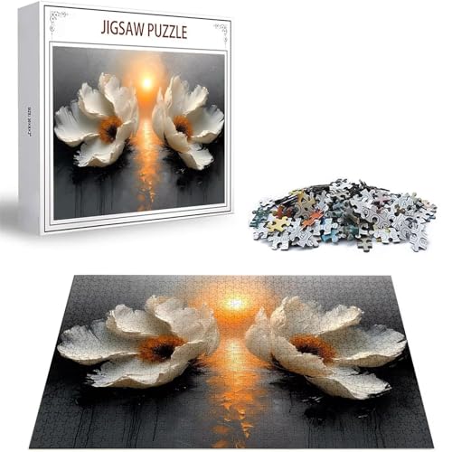 Puzzle 2000 Teile Sonnenuntergang Puzzle Erwachsene, DIY Groß Puzzelmatten, Holzpuzzle für Erwachsene und Kinder ab 12 Jahren Wooden Jigsaw Blume Geschicklichkeitsspiel für Die Ganze Familie, D-340 von Zhlpjecc