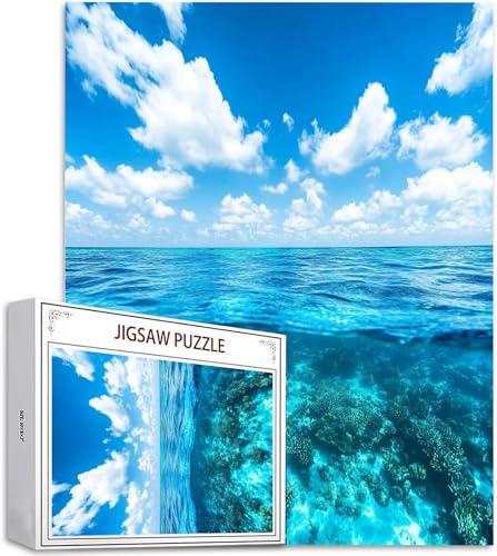 Puzzle 2000 Teile Weiße Wolke Puzzle Erwachsene, DIY Groß Puzzelmatten, Holzpuzzle für Erwachsene Kinder ab 12 Jahren Wooden Jigsaw See Geschicklichkeitsspiel für Die Ganze Familie, Geschenke D-508 von Zhlpjecc