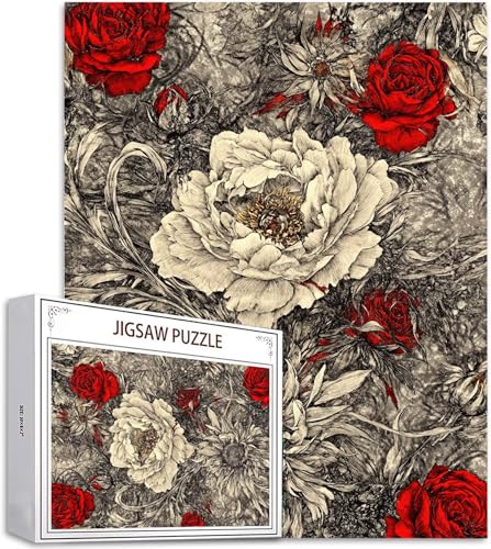 Puzzle 300 Teile Blume Puzzle Erwachsene, Groß Puzzelmatten, Holzpuzzle für Erwachsene und Kinder ab 12 Jahren Wooden Jigsaw Pfingstrose Geschicklichkeitsspiel für Die Ganze Familie, Geschenke D-713 Puzzle 300 Teile Blume Puzzle Erwachsene, Groß Puzzelmatten, Holzpuzzle für Erwachsene und Kinder ab 12 Jahren Wooden Jigsaw Pfingstrose Geschicklichkeitsspiel für Die Ganze Familie, Geschenke D-713 von Zhlpjecc