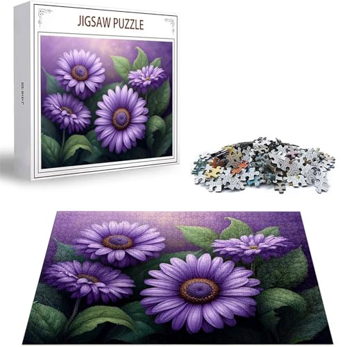 Puzzle 300 Teile Lila Puzzle Erwachsene, DIY Puzzelmatten, Holzpuzzle für Erwachsene und Kinder ab 12 Jahren Wooden Jigsaw Gänseblümchen Geschicklichkeitsspiel für Die Ganze Familie, Geschenke D-498 von Zhlpjecc