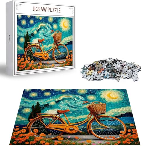 Puzzle 300 Teile Sternenhimmel Puzzle Erwachsene, DIY Groß Puzzelmatten, Holzpuzzle für Erwachsene und Kinder ab 12 Jahren Wooden Jigsaw Fahrrad Geschicklichkeitsspiel für Die Ganze Familie, D-469 von Zhlpjecc