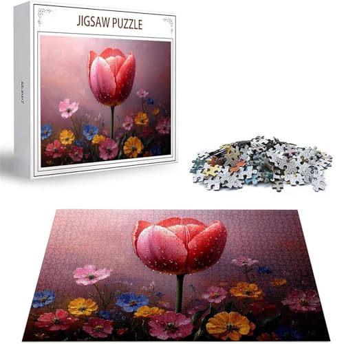 Puzzle 4000 Teile Blume Puzzle Erwachsene, DIY Groß Puzzelmatten, Holzpuzzle für Erwachsene und Kinder ab 12 Jahren Wooden Jigsaw Tulpe Geschicklichkeitsspiel für Die Ganze Familie, Geschenke D-264 von Zhlpjecc