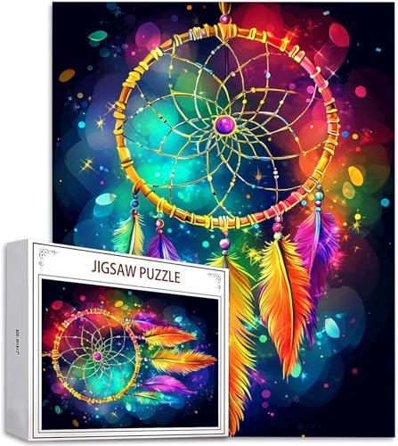 Puzzle 4000 Teile Farbe Puzzle Erwachsene, DIY Puzzelmatten, Holzpuzzle für Erwachsene und Kinder ab 12 Jahren Wooden Jigsaw Traumfänger Geschicklichkeitsspiel für Die Ganze Familie, Geschenke D-516 von Zhlpjecc