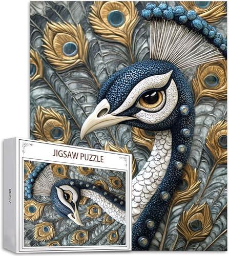 Puzzle 4000 Teile Tier Puzzle Erwachsene, DIY Groß Puzzelmatten, Holzpuzzle für Erwachsene und Kinder ab 12 Jahren Wooden Jigsaw Pfau Geschicklichkeitsspiel für Die Ganze Familie, Geschenke D-601 von Zhlpjecc