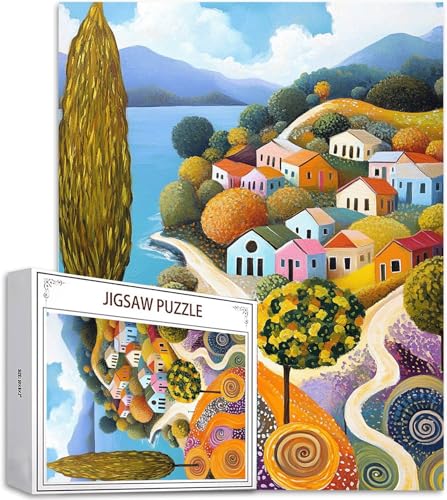 Puzzle Baum Puzzle 5000 Teile, Holzpuzzle Erwachsene, Mehrfarbig Holzpuzzle, Klassische Puzzles Haus Wooden Jigsaw für Erwachsene Und Kinder 14 Jahren, Geschenke Home Wand Dekor 156x105cm D-904 von Zhlpjecc